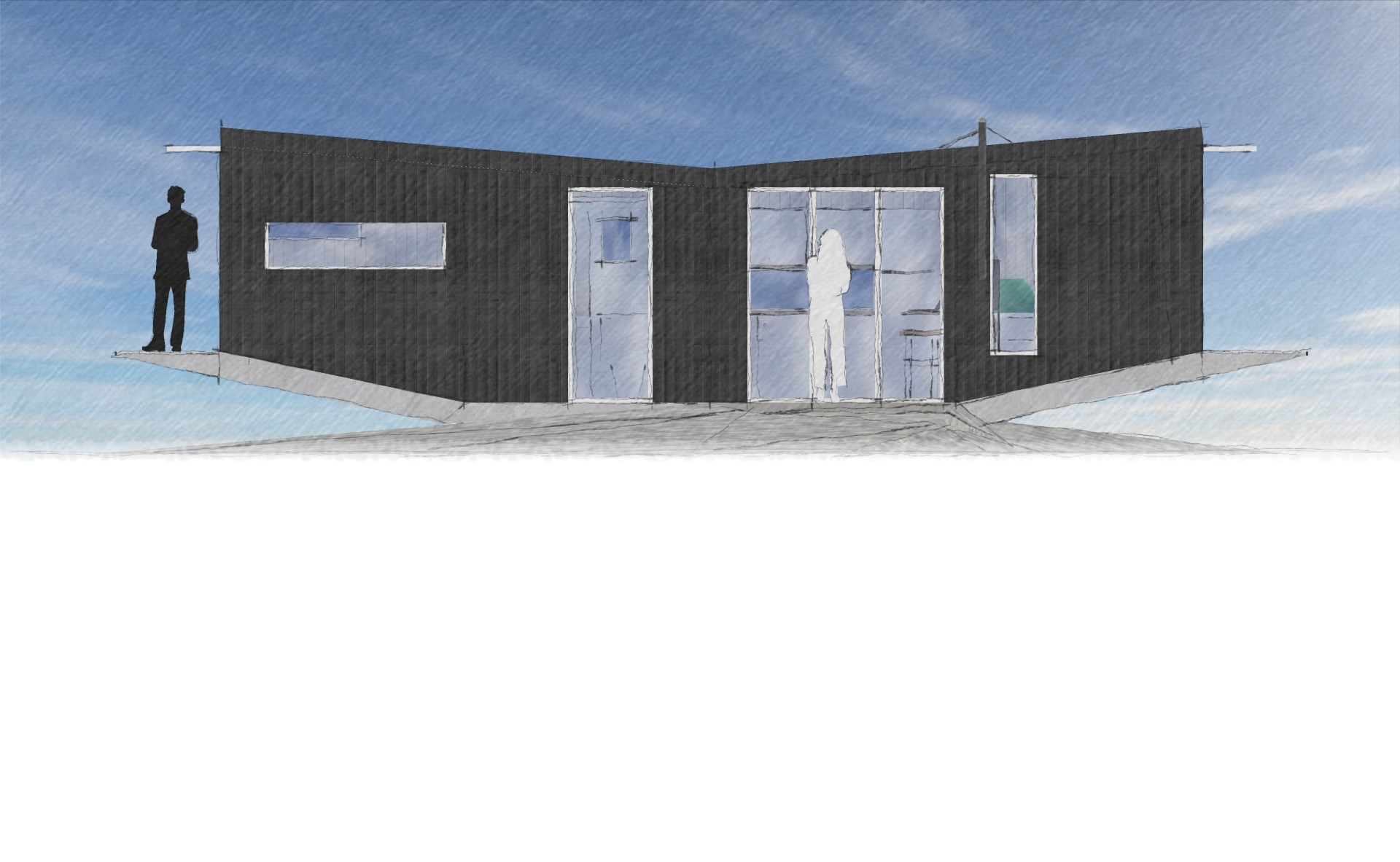 The boardwalk side of the larger cabin has full height windows, including a tri-fold door. In the bedroom, a panoramic window makes for good views whilst sat up in bed!