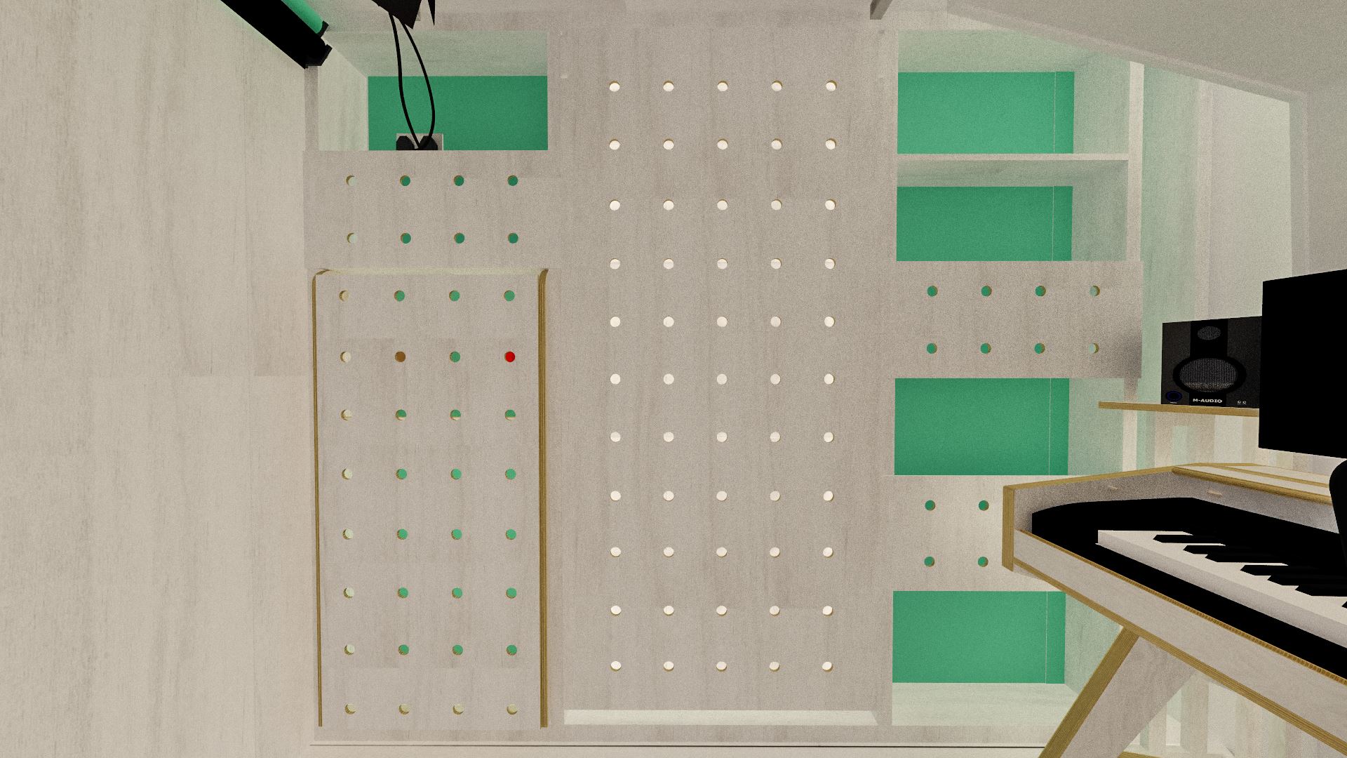 Despite losing some floor space, it makes total sense to use as much vertical space, and custom built furniture as possible when designing for small rooms. If you really wanted to make this wall that bit more special, it would be cheap and easy to install RGB LED lighting behind these panels.