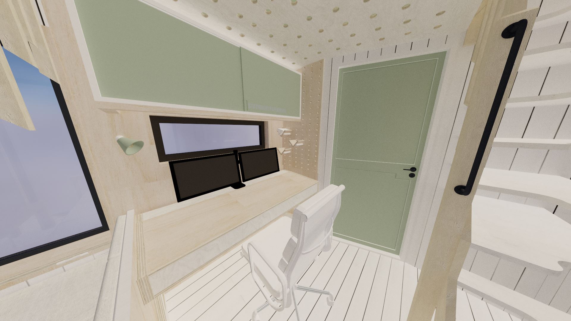 The desk is a pretty large bit of furniture; especially for a tiny house, but it is absolutely critical to allow me to carry out my work!