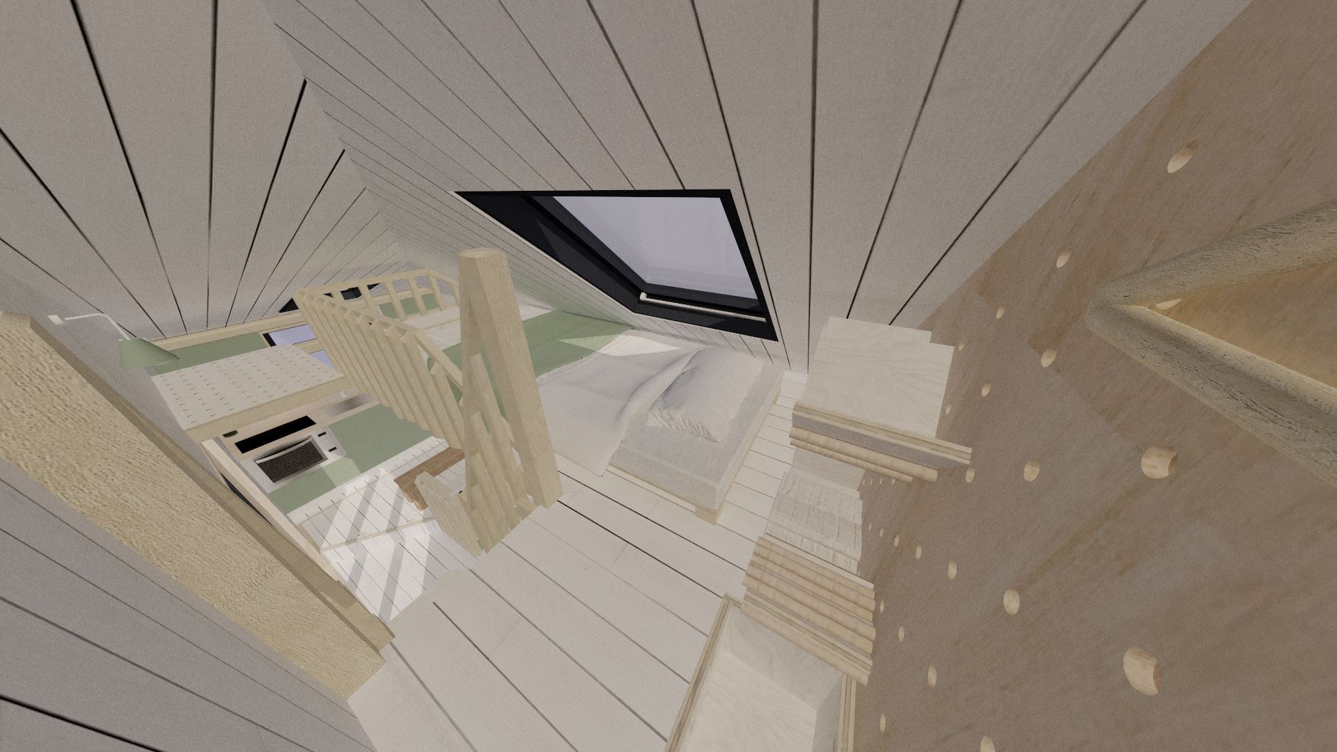 Yes, the sleeping loft is about as small as I could make it; but there's still room for clothes storage.