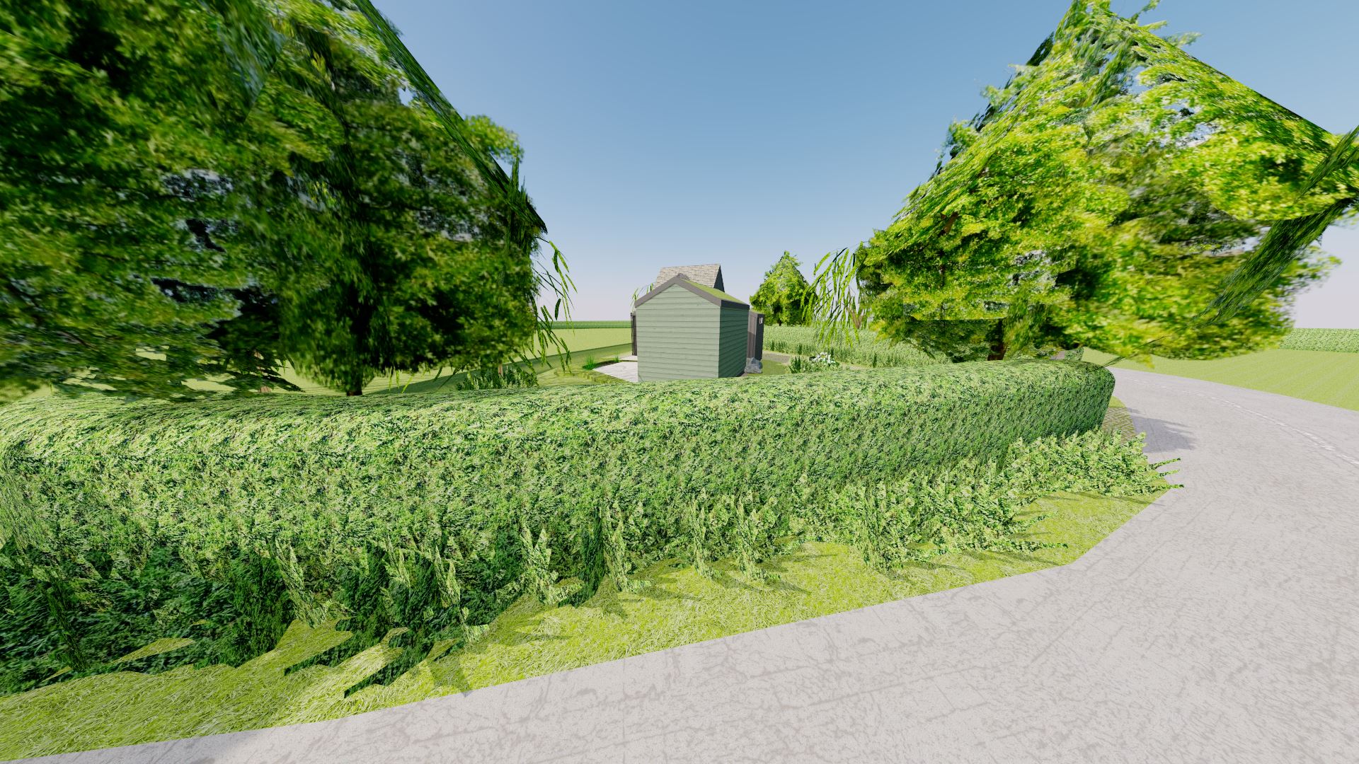 Even if the property was to lie on a corner plot, its small form remains unobtrusive; note how the annexe blocks every single window for a significant angle to the north east.
