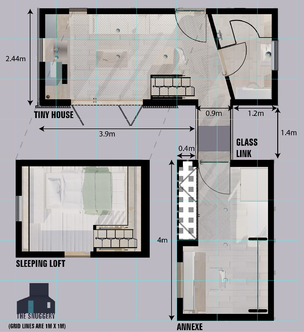 The plan has certainly grown in size since the first version! What it allows for though is a much more ergonomic design.