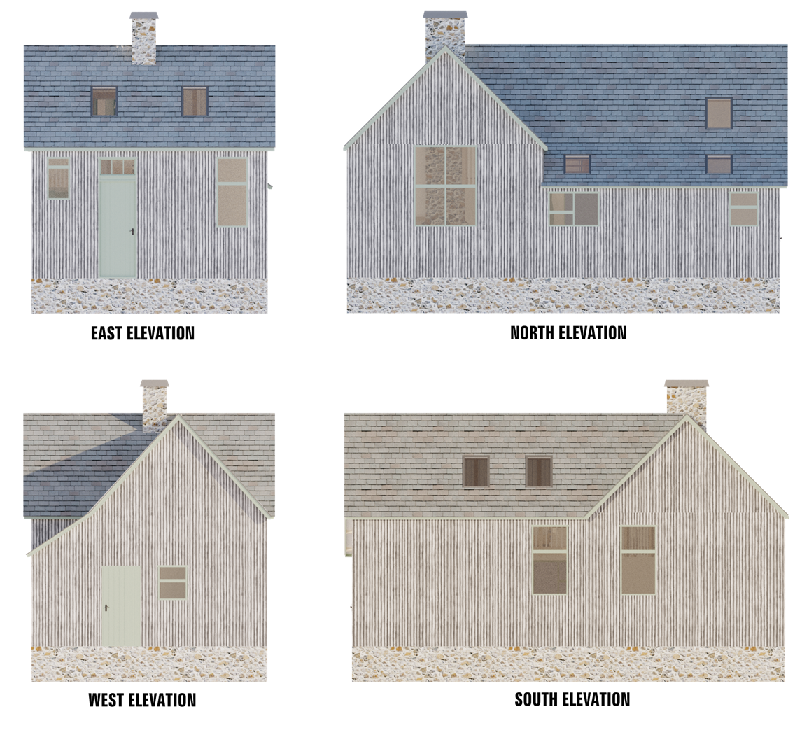 I have no idea what the rear of the building looks like, but either way I've made sure to include a back door for fire safety reasons, as well as a small window for the sink in the utility room.